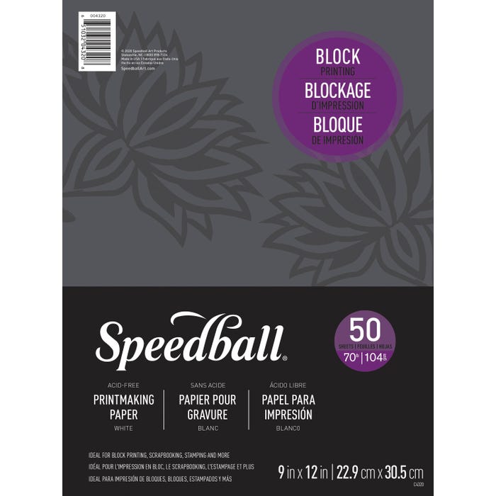 Speedball Block Printing Paper, 9 x 12 Inches, 70 lb, 100 Sheets