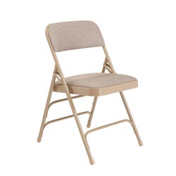 National Public Seating 2300 Premium Folding Chair, Café Beige Fabric, Beige Frame, Set of 4, Item Number 2051313