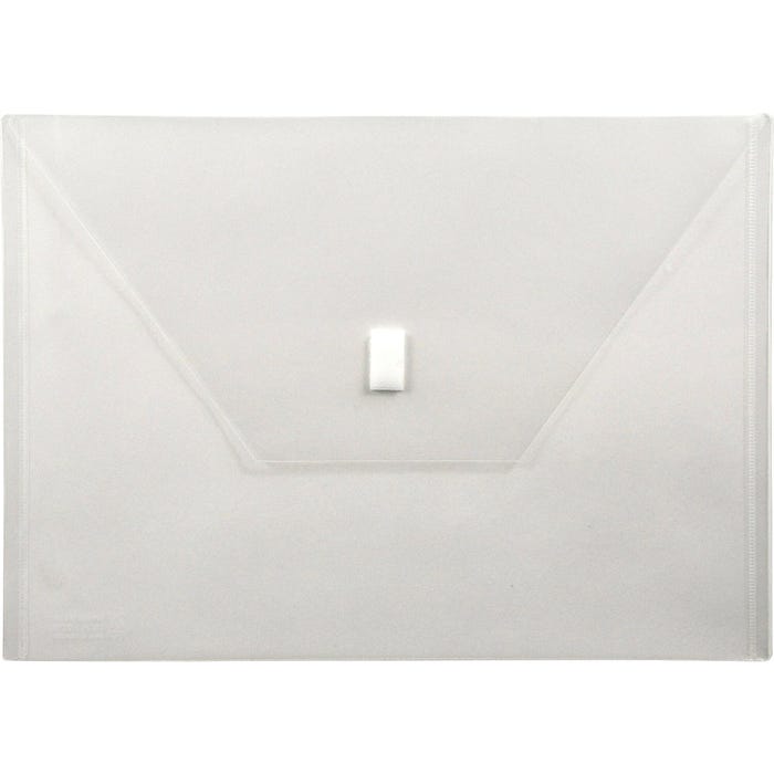 LION Design-R Line Poly Envelopes with Hook and Loop Closure, 13 x 9-3/8 Inches, Clear