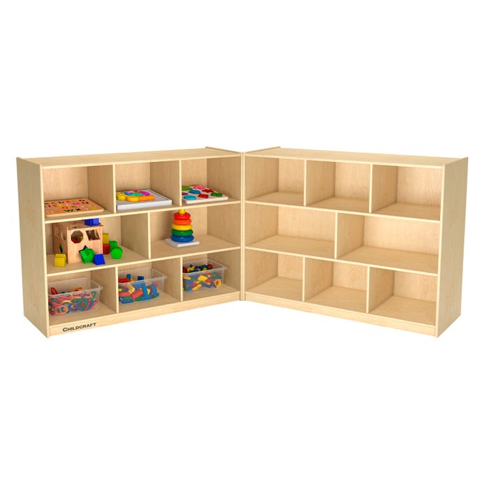 Childcraft Mobile Super-Sized Hide-Away Cabinet, Wooden, 47-3/4 x 28-1/2 x 36 Inches