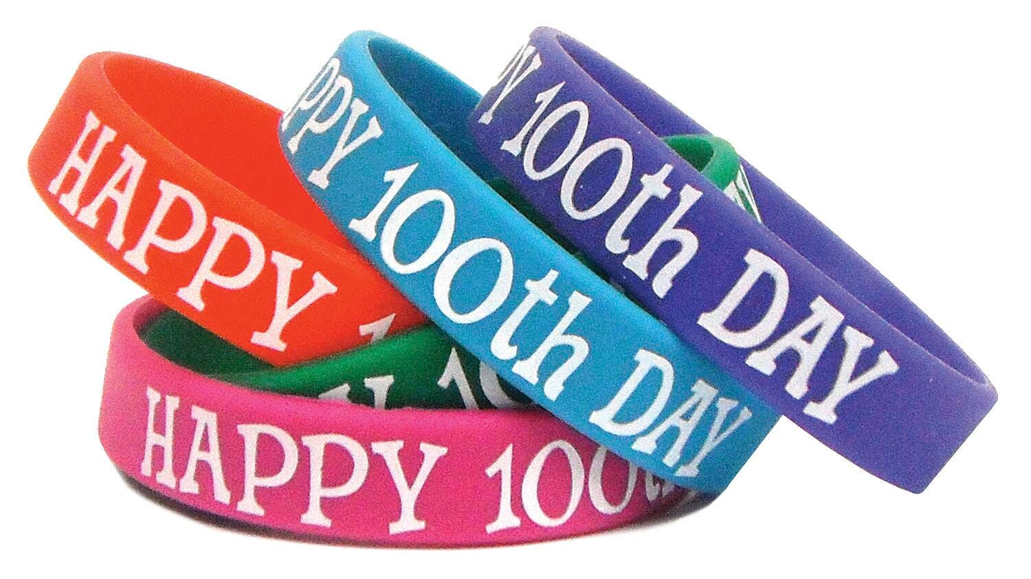 Teacher Created Resources Wristbands, Happy 100th Day, Pack of 10 1593283