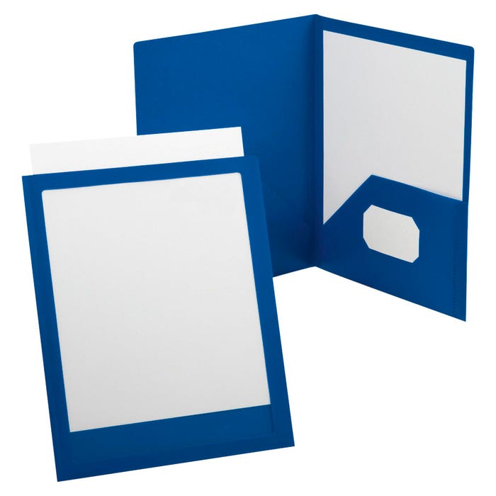 Oxford 2-Pocket Viewfolio Poly Presentation Folder, Blue, Pack of 25