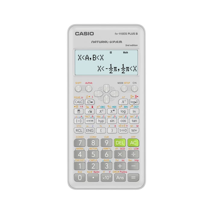 Casio fx-115ES PLUS B 2nd Edition Scientific Calculator, AAA Battery Model, White