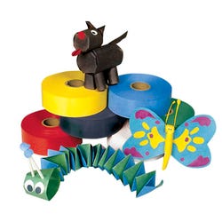 Pacon Wet N' Stick Colored Paper Art Tape, 1-1/2 Inch x 250 Feet, Assorted Colors, Pack of 10, Item Number 006390