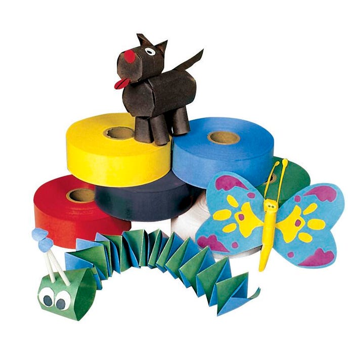 Pacon Wet N' Stick Art Tape, 1-1/2 Inches x 250 Feet, Assorted Colors, Pack of 10