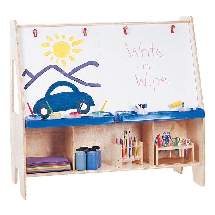 Jonti-Craft Activity Center Easel, Birch Plywood, 49-1/2 x 29 x 48 Inches