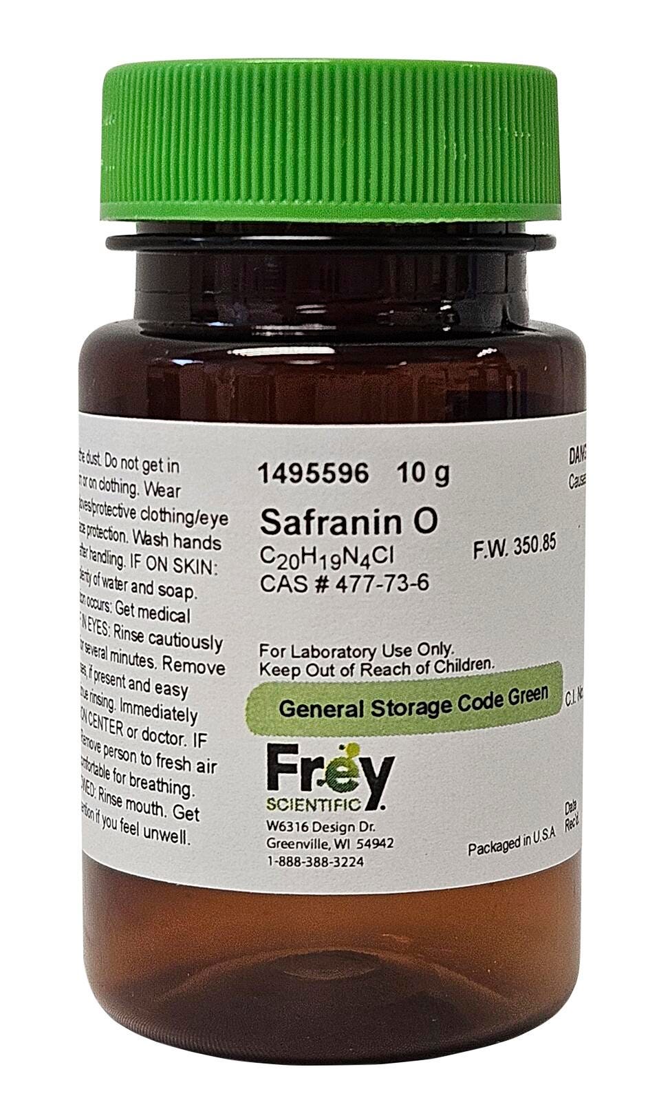 Frey Scientific Safranin O, Red - Brown, C20H19N4Cl, Powder 1495596