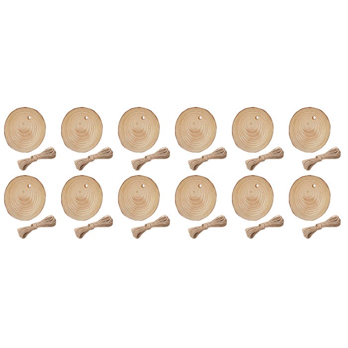 Diamond Tech Wood Slice Ornament Kit, Pack of 12
