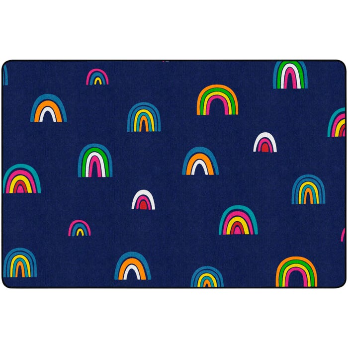 Childcraft ABC Furnishings All Over Rainbows Carpet for Classrooms, Rectangle