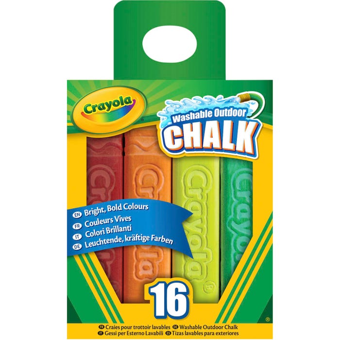 Crayola Washable Sidewalk Chalk, Assorted Colors, Set of 16