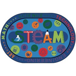 Carpets for Kids KID$Value PLUS Steam Carpet, 8 Feet x 12 Feet, Oval, Blue 2101479