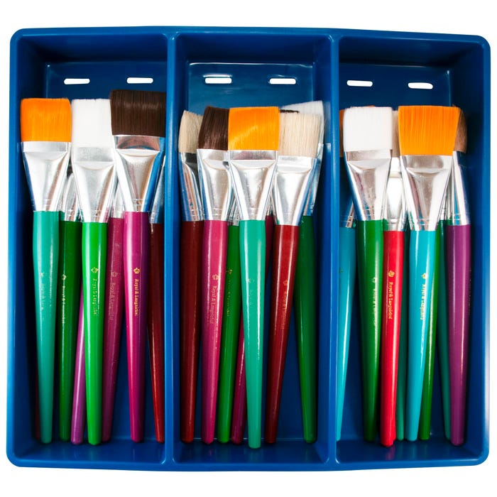 Royal & Langnickel Jumbo Classroom Brush Set, Set of 48 Brushes and 1 Drying Tray