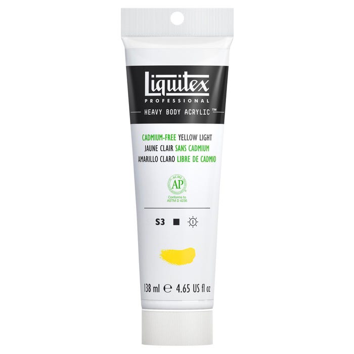 Liquitex Heavy Body Acrylic Paint, Cadmium-Free Yellow Light, 4.65 Ounces
