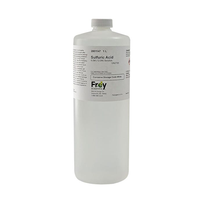 Frey Scientific Sulfuric Acid, 6.0M Solution, Lab Grade, 1 Liter
