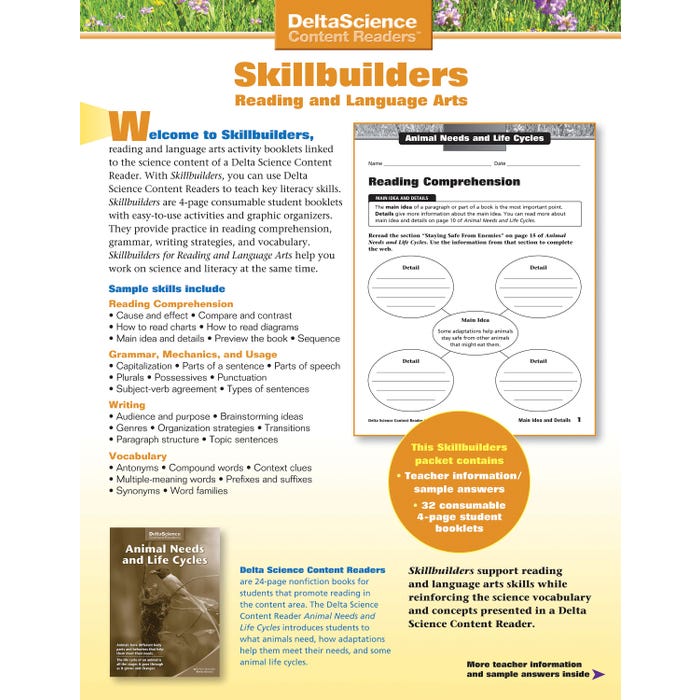 Delta Science Content Readers Animal Needs and Life Cycles Red and Purple Skillbuilders, Pack of 32