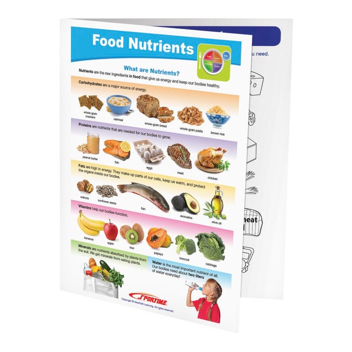 Sportime Food Nutrients Visual Learning Guide, 4 Pages, Grades 1 to 4