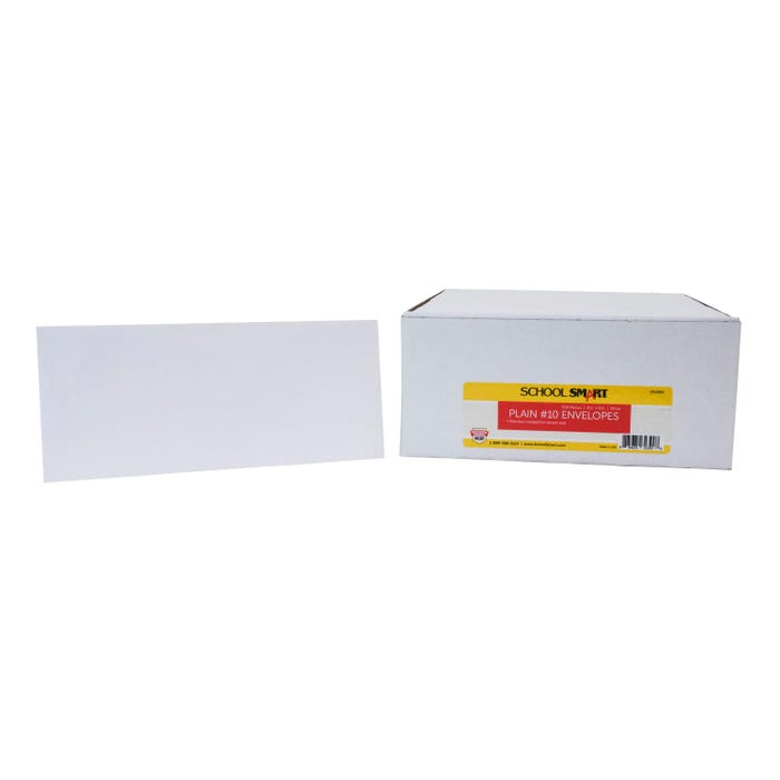 School Smart Number 10 Envelopes, 4-1/8 x 9-1/2 Inches, White, Pack of 500