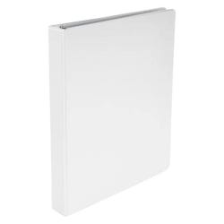 School Smart D Ring Binder, Polypropylene, 1 Inch, White 2006452