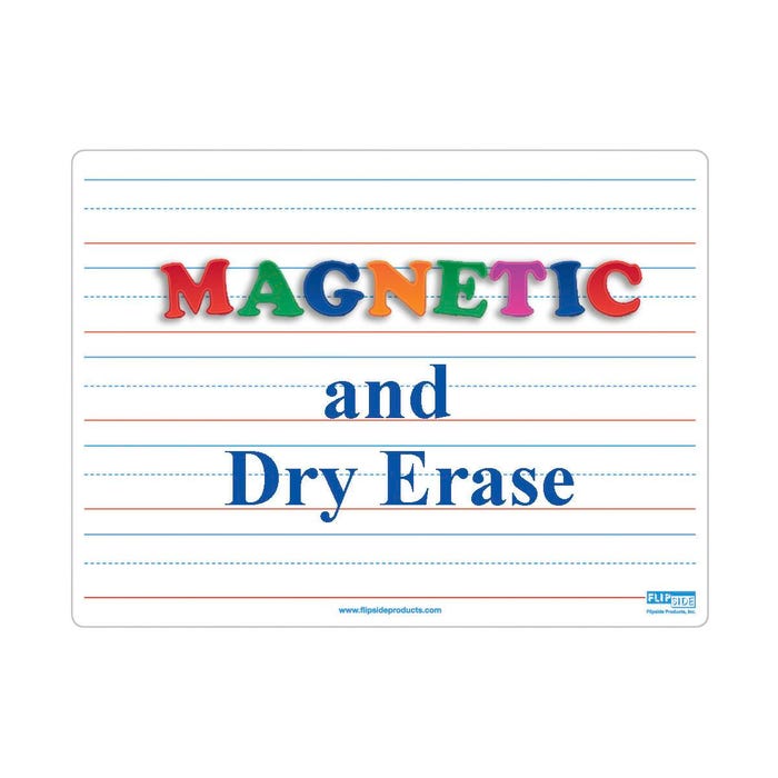 Flipside Two-Sided Magnetic Ruled/Blank Dry Erase Board, 9 x 12 Inches, Pack of 48