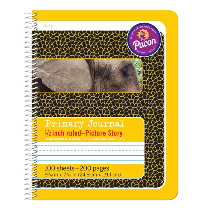 Pacon Composition Book, 9-3/4 x 7-1/2 Inches, 1/2 Inch Picture Story, Yellow