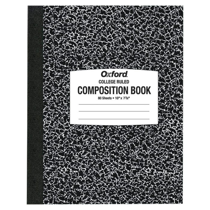 Oxford Composition Notebook, 7-7/8 x 10 Inches, College Ruled, 80 Sheets