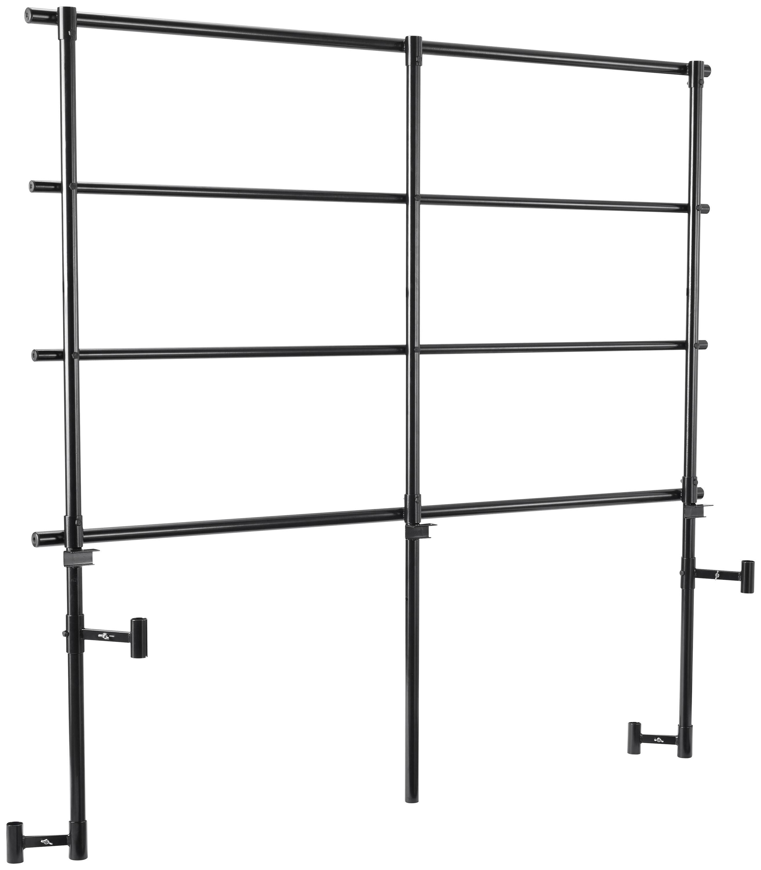 National Public Seating Back Guardrail For 4-Level Transport Riser, Black, 70-1/2 x 3 x 74-1/4, Item Number 1491106