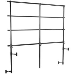 National Public Seating Back Guardrail For 4-Level Transport Riser, Black, 70-1/2 x 3 x 74-1/4, Item Number 1491106