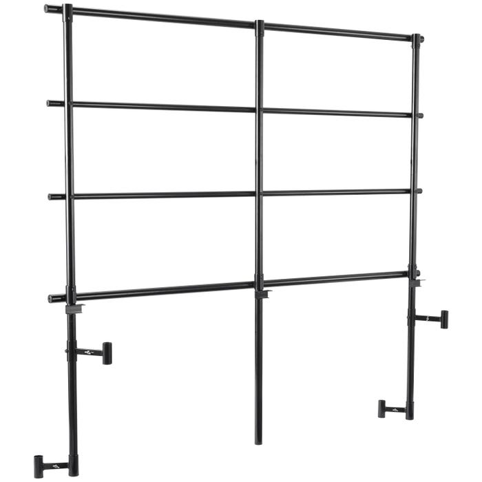 National Public Seating Back Guardrail For 4-Level Transport Riser, Black, 70-1/2 x 3 x 74-1/4