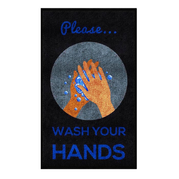 M&A Matting Please Wash Your Hands Mat, 3 x 5 Feet