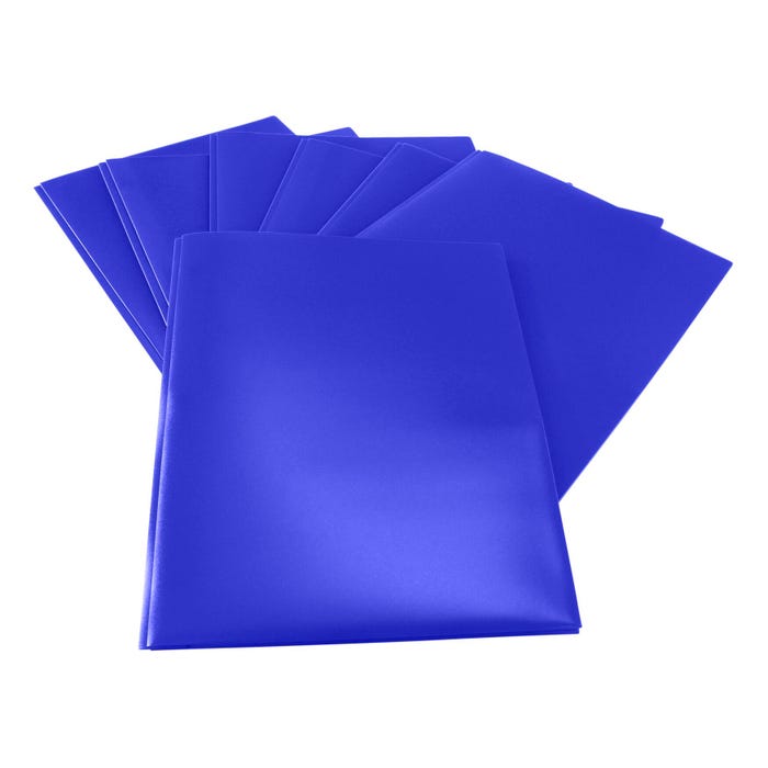 School Smart 2-Pocket Poly Folders with Fasteners, Blue, Pack of 25