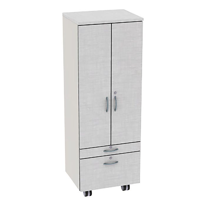 Fleetwood Designer 2.0 Cabinet, 24 x 20 x 68 Inches, 4 Shelves, Locking Door & Drawer, Magnetic Markerboard Back