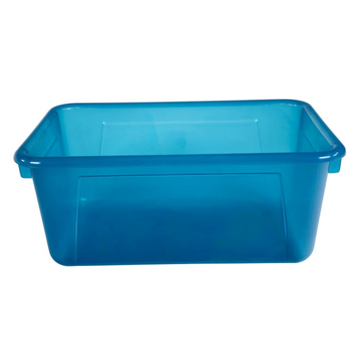 School Smart Translucent Storage Bin, 7-7/8 x 12-1/4 x 5-3/8 Inches, Teal