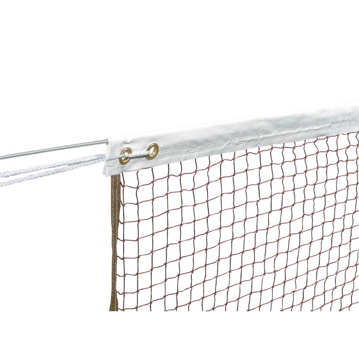Sportime Badminton Tournament Net, 22 x 2-1/2 Feet, Steel Cable, Brown Net