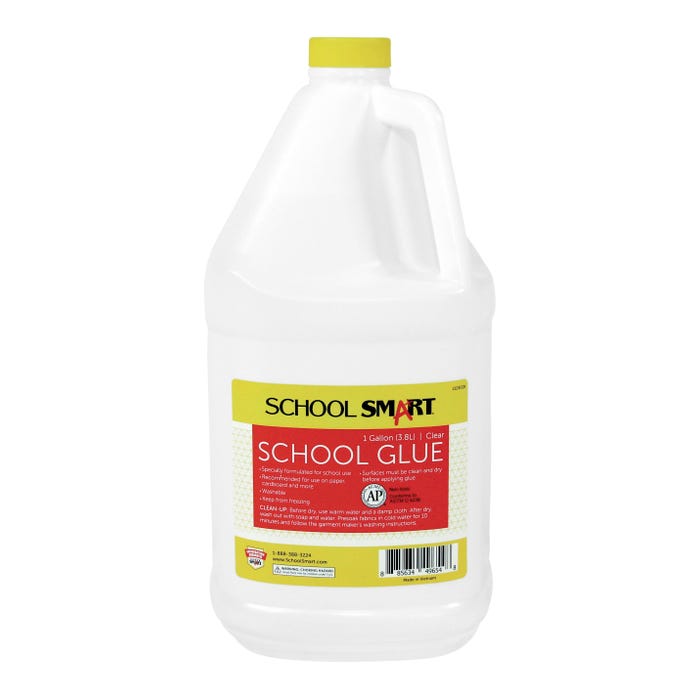 School Smart Washable School Glue, 1 Gallon Bottle, Clear