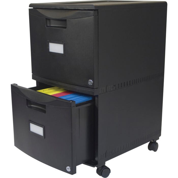Storex Mobile File Cabinet, 18 Inches, Black
