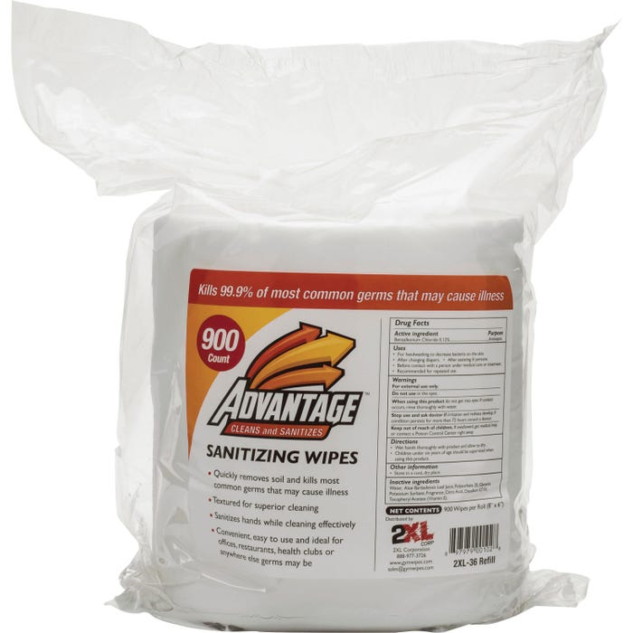 2XL Advantage Sanitizing Wipes, White
