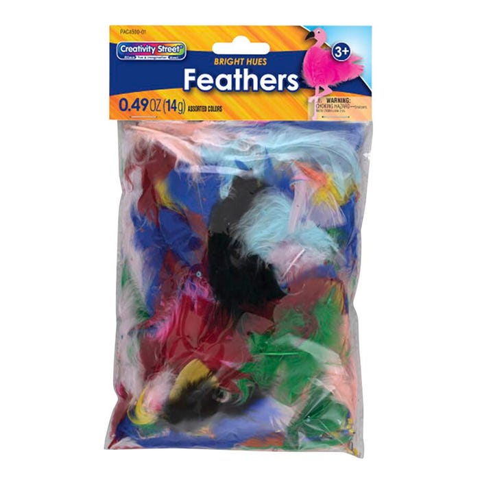 Creativity Street Plumage Feathers, 2-5 Inches, Bright Colors, 1/2 oz Bag