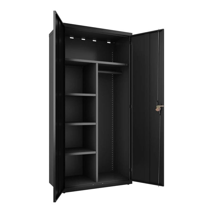 Hirsh Combo Wardrobe, 36 x 18 x 72 Inches, Black