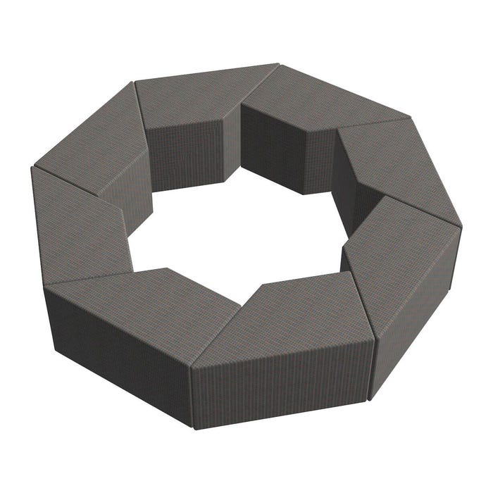 Classroom Select Soft Seating NeoFuse Twirl 8-Piece Ottoman Set, 76-1/2 x 76-1/2 x 18 Inches