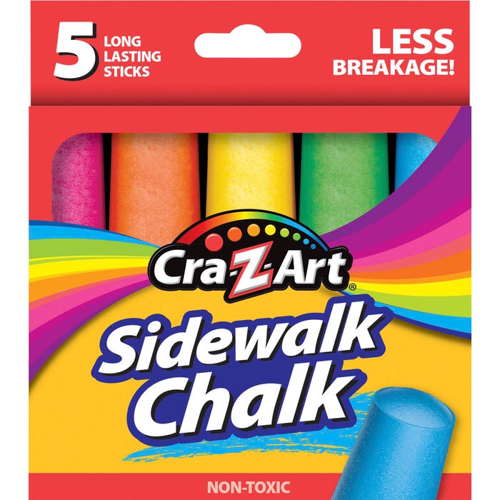 Cra-Z-Art Sidewalk Chalk, Assorted Colors, Set of 5