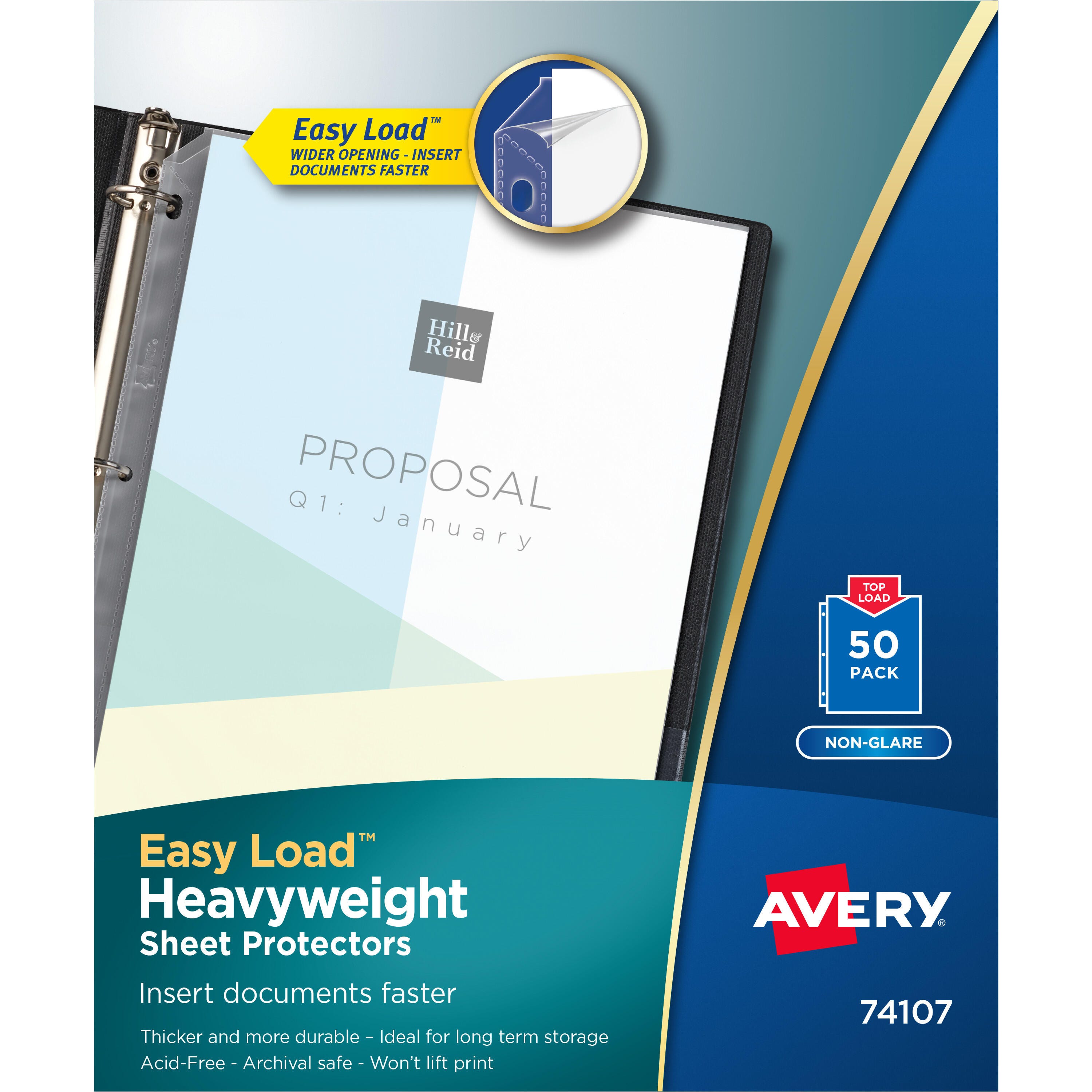 Avery Heavyweight Sheet Protectors, 8-1/2 x 11 Inches, Non-Glare, Pack of 50 1118310