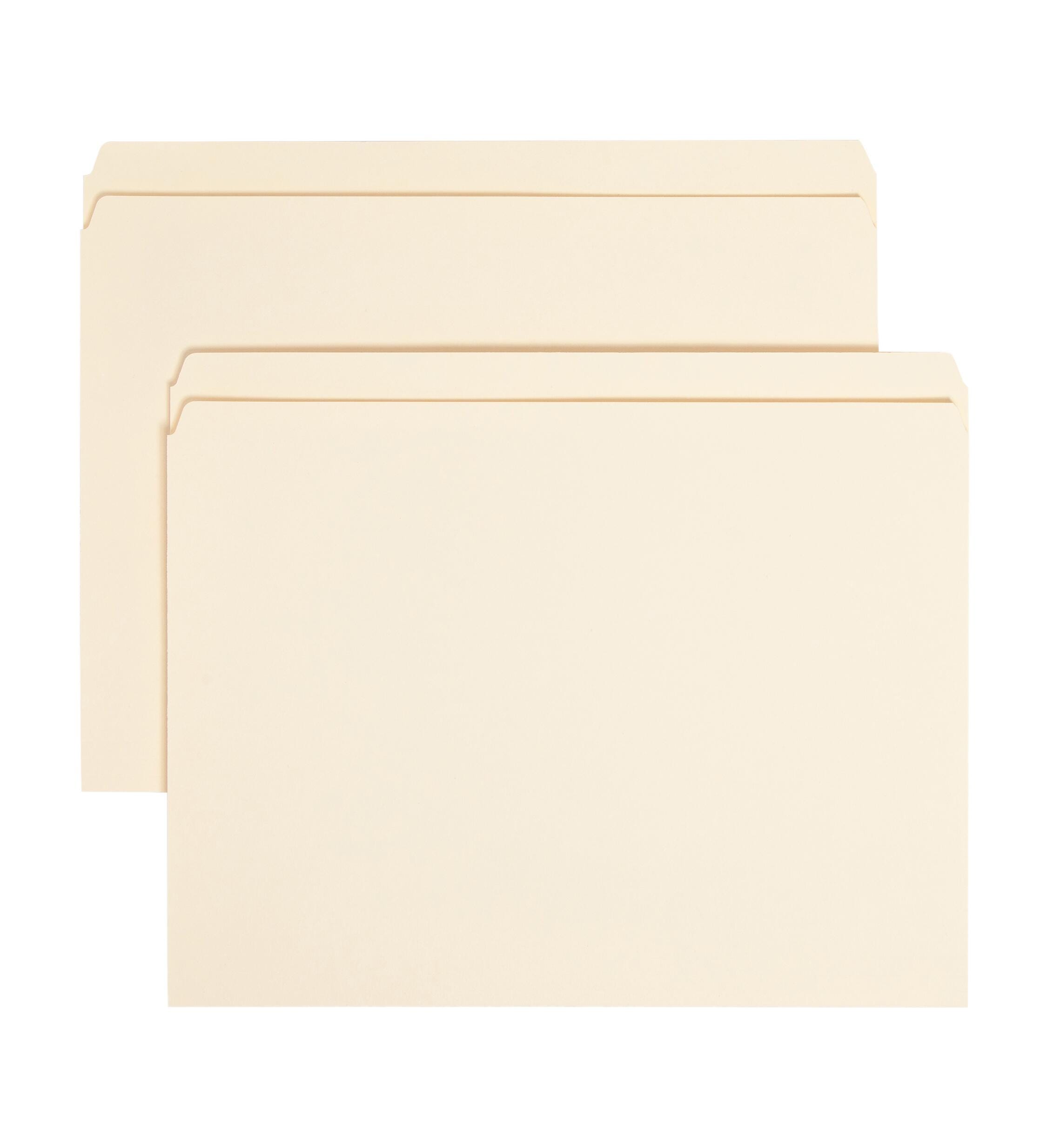 Smead File Folders, Letter Size, Straight Cut Tabs, 3/4 Inch Expansion, Manila, Pack of 100