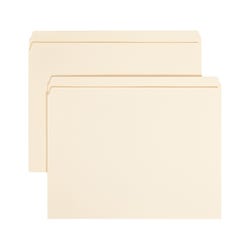 Smead File Folders, Letter Size, Straight Cut Tabs, 3/4 Inch Expansion, Manila, Pack of 100