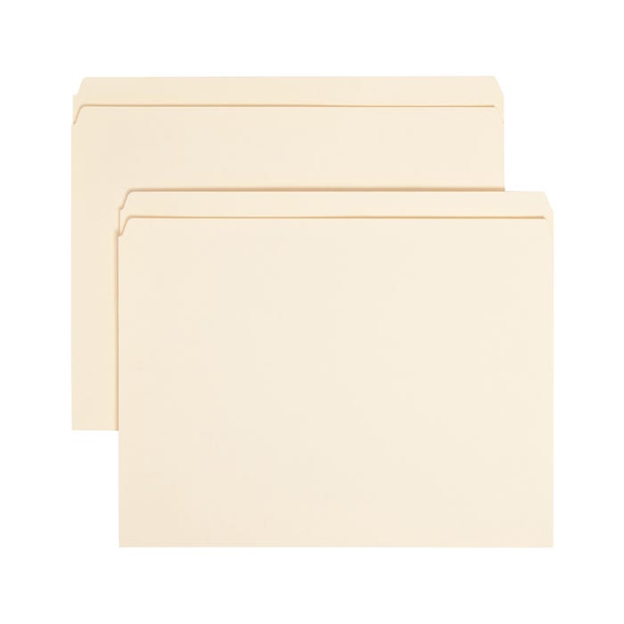 Smead File Folders, Letter Size, Straight Cut Tabs, 3/4 Inch Expansion, Manila, Pack of 100