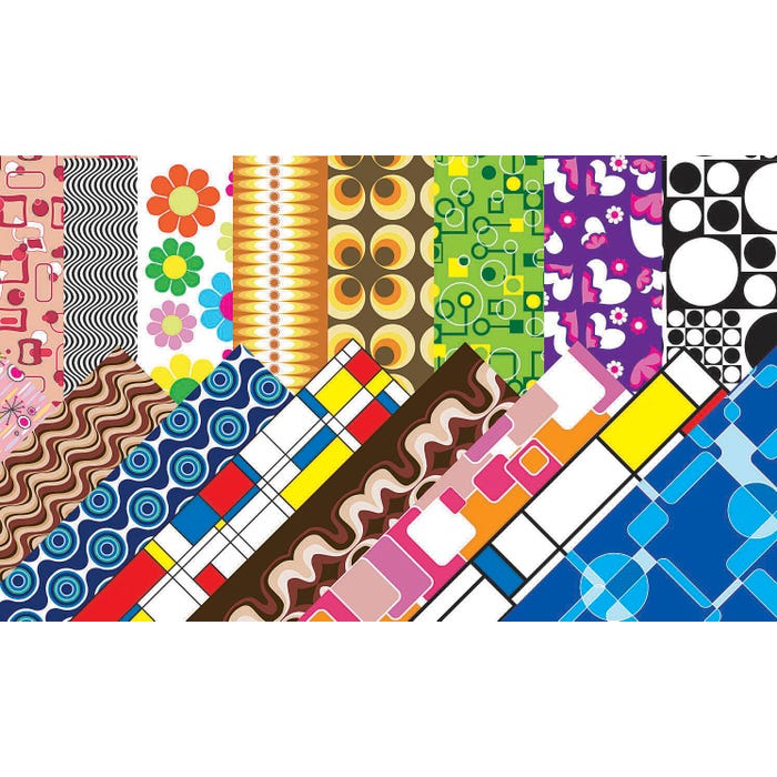 Roylco Retro Pop Paper, 8-1/2 x 11 Inches, Assorted Colors, 32 Sheets