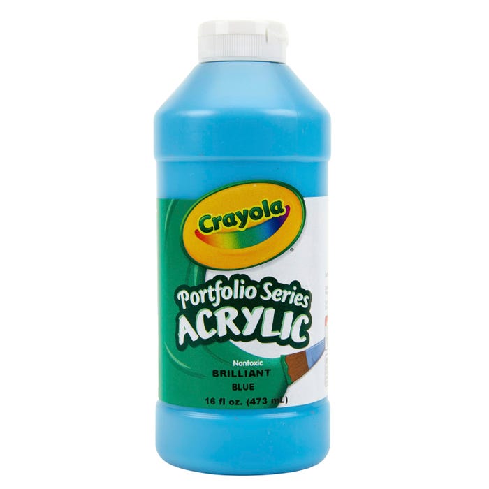 Crayola Portfolio Series Acrylic Paint, 1 Pint Bottle, Brilliant Blue