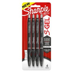 Sharpie S-Gel Pens, Ultra Fine Point, 0.38mm, Black, Set of 4 2086800