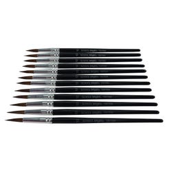 Image for School Smart Watercolor Paint Brushes, Short Handle, Size 10, Set of 12 from School Specialty