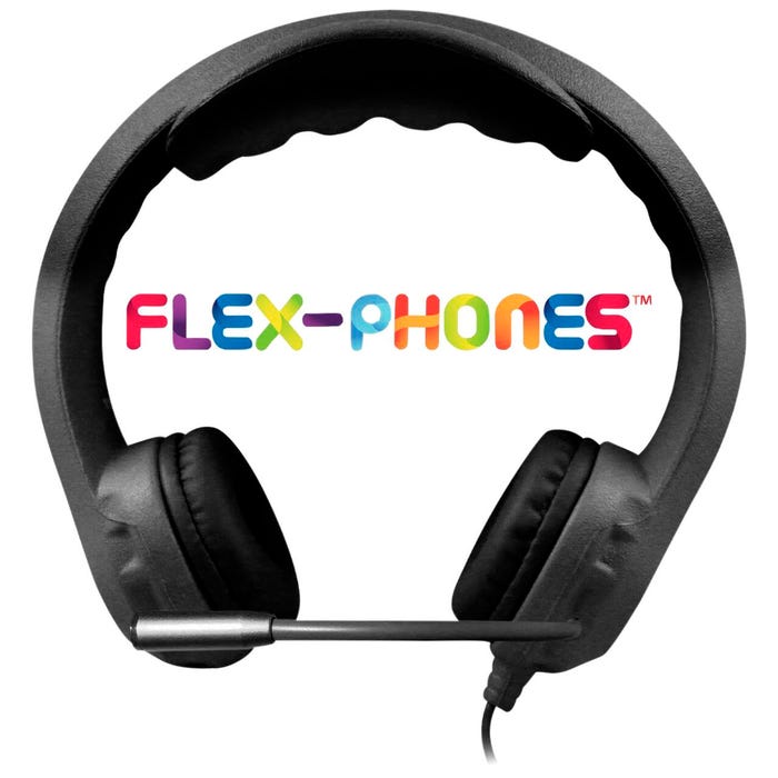 HamiltonBuhl Kids Flex-Phones Headset with Microphone, 3.5mm, Black