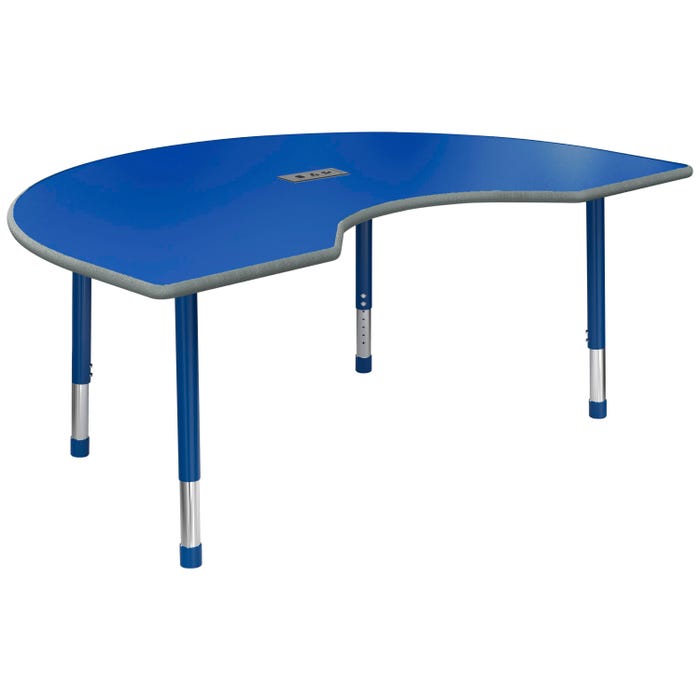 Classroom Select Activity Table with Power, Adjustable Height, Kidney, 48 x 72 Inches